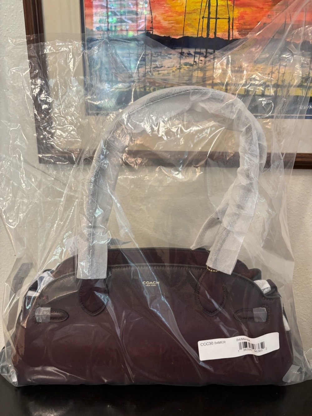 Authentic NWT Coach Empire Carryall 34 Leather Satchel in Merlot - Picture 4 of 8